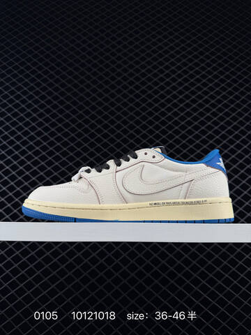 Jordan Travis Scott x Air Jordan 1 Low Sail Blue Cream Black EU 36-46 Sneaker - Unisex (BS-79895)