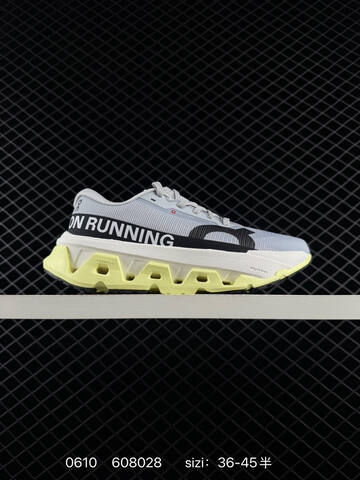 On Cloudmonster 2 Mist Grey Black Pale Yellow White EU 36-45 Running Shoe Running Sneakers - Unisex BS-85176