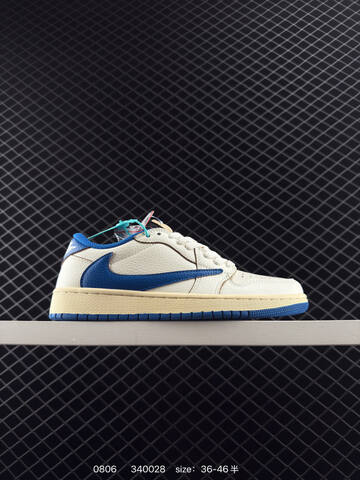 Jordan Air Jordan 1 Low OG Fragment Design x Travis Scott Sail Blue Cream White EU 36-46 Sneaker - Unisex (BS-80964)