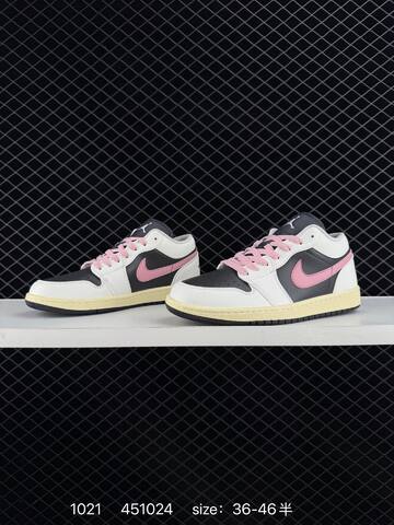 Jordan Air Jordan 1 Low DC0774 502 White Black Pink Cream EU 36-46 Sneaker - Unisex (BS-80465)