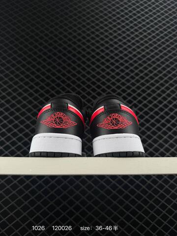 Jordan Air Jordan 1 Low Black White Red EU 36-46 Sneaker - Unisex (BS-80441)