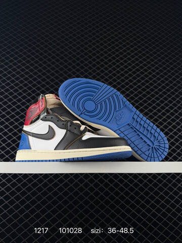 Jordan Air Jordan 1 Retro High OG Union LA Fragment Black White Red Blue Cream EU 36-48 5 Basketball Shoe - Unisex (BS-80044)