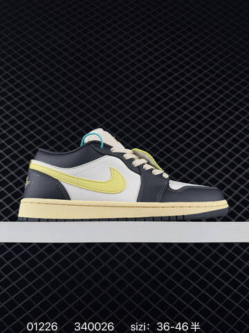 Jordan Air Jordan 1 Low Sail Dark Grey Pale Vanilla Neon Yellow EU 36-46 Basketball Shoe - Unisex (BS-79763)
