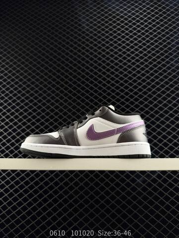 Jordan Air Jordan 1 Low White Metallic Purple Black EU 36-46 Sneaker - Unisex (BS-81231)
