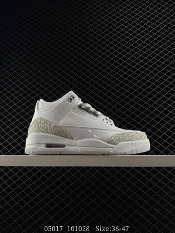 Jordan Air Jordan 3 Retro Silver Anniversary White Light Grey Silver EU 36-47 Basketball Shoe - Unisex (BS-81352)