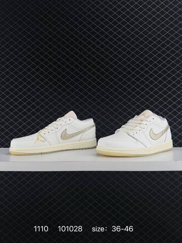 Jordan Air Jordan 1 Low SE White Metallic Gold Cream EU 36-46 Sneaker - Unisex (BS-80308)