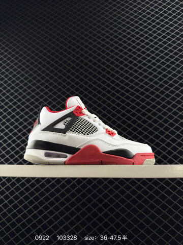 Jordan Air Jordan 4 Retro White Red Black EU 36-47 5 Basketball Shoe - Unisex (BS-80659)