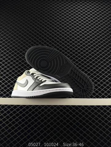 Jordan Air Jordan 1 Low White Black Light Beige EU 36-46 Sneaker - Unisex (BS-81296)