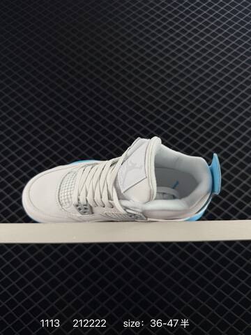 Jordan Air Jordan 4 Retro White Light Blue Grey EU 36-47 Basketball Shoe - Unisex (BS-80292)