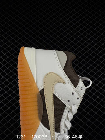 Jordan Travis Scott x Air Jordan Cut The Check White Brown Beige Gum EU 36-46 Sneaker - Unisex (BS-79929)