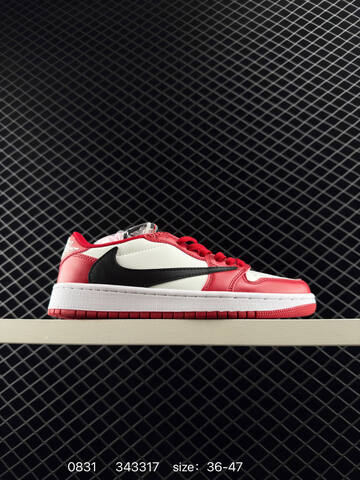 Jordan Air Jordan 1 Low Travis Scott DM7866-104 White Red Black EU 36-47 Skate Shoe - Unisex (BS-80795)