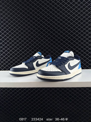Jordan Air Jordan 1 Low Sail Dark Blue University Blue EU 36-46 Basketball Shoe - Unisex (BS-80895)