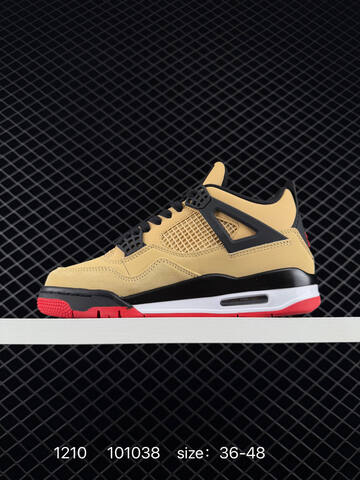 Jordan Air Jordan 4 Retro Tan Black White Red EU 36-48 Basketball Shoe - Unisex (BS-80083)