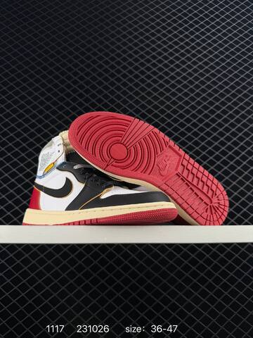 Jordan Air Jordan 1 Retro High Union Los Angeles White Black Red Cream Grey EU 36-47 Basketball Shoe - Unisex (BS-80252)