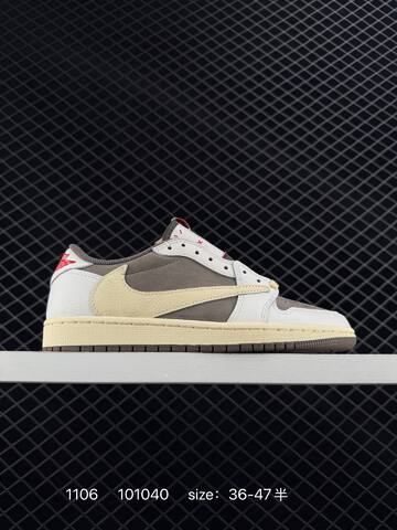 Jordan Air Jordan 1 Low OG SP Travis Scott Pink White Cream Red EU 36-47 Sneaker - Unisex (BS-80336)