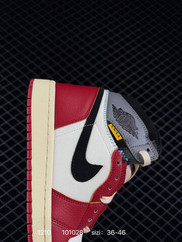 Jordan Union x Air Jordan 1 Retro High PK NRG White Red Black Grey Cream EU 36-46 Sneaker - Unisex (BS-80082)