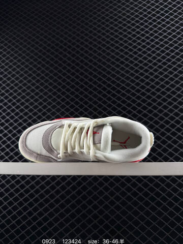 Jordan Air Jordan 4 Retro White Grey Red Cream EU 36-46 Basketball Shoe - Unisex (BS-80649)