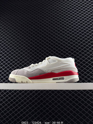 Jordan Air Jordan 4 Retro White Grey Red Cream EU 36-46 Basketball Shoe - Unisex (BS-80649)