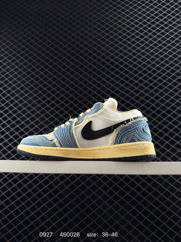 Jordan Air Jordan 1 Low White Blue Black Yellow EU 36-46 Sneaker - Unisex (BS-80621)