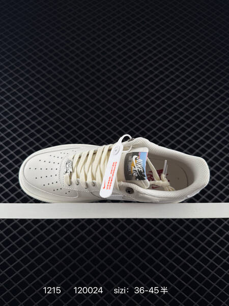 Nike Air Force 1 07 Low off-white cream with white swoosh and red accents EU 36-45 casual lifestyle