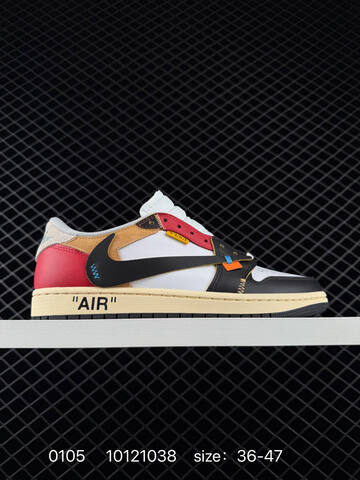 Jordan Air Jordan 1 Low Off White Travis Scott Fragment White Black Red Beige Tan EU 36-47 Sneaker - Unisex (BS-79901)