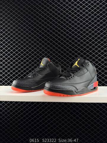 Jordan Air Jordan 3 Retro Black Orange Yellow Red EU 36-47 Basketball Shoe - Unisex (BS-81202)