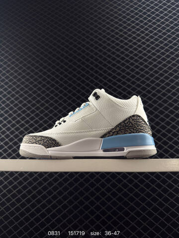 Jordan Air Jordan 3 Retro UNC White Purple Black Grey EU 36-47 Basketball Shoe - Unisex (BS-80797)
