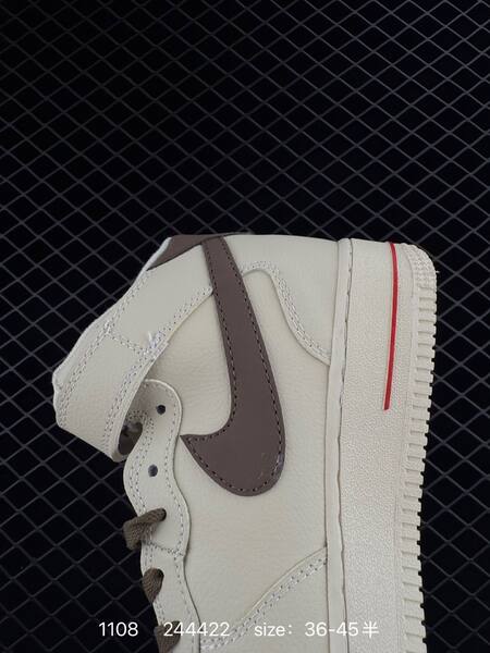 Nike Air Force 1 Low cream white with brown and red accents EU 36-45 lifestyle