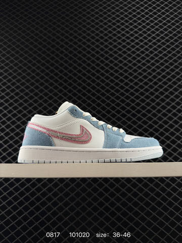 Jordan Air Jordan 1 Low White Light Blue Pink Silver EU 36-46 Sneaker - Unisex (BS-80897)