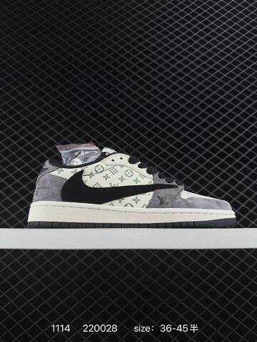 Jordan Air Jordan 1 Low OG SP Supreme Sail Black Light Brown Red EU 36-45 Skate Shoe - Unisex (BS-80277)