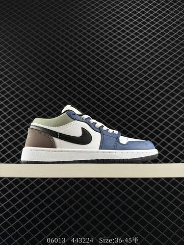 Jordan Air Jordan 1 Low White Blue Black Brown Light Green EU 36-45 Sneaker - Unisex (BS-81215)