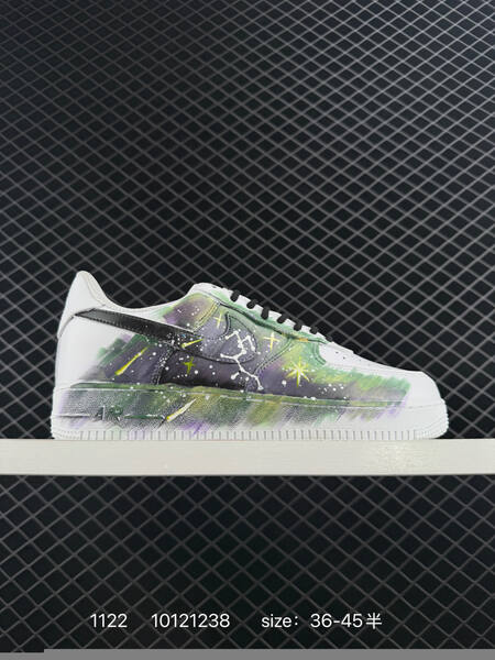 Nike Air Force 1 07 White Black with multicolor galaxy custom paint EU 36-45 5 lifestyle