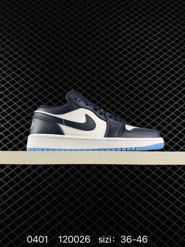 Jordan Air Jordan 1 Low White Navy Blue Light Blue EU 36-46 Sneaker - Unisex (BS-79567)