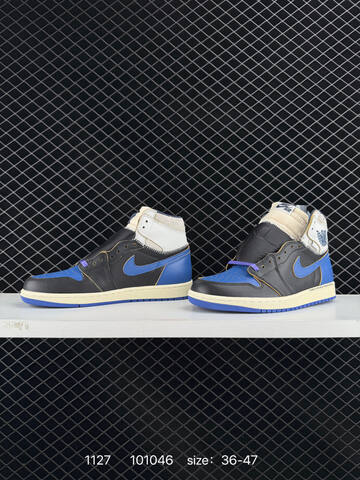 Jordan Air Jordan 1 Retro High IO7847-001 Black Blue White Cream Purple EU 36-47 Sneaker - Unisex (BS-80177)