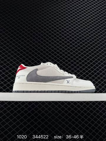 Jordan Air Jordan 1 Low Travis Scott DIY Custom Off White Grey EU 36-46 Sneaker - Unisex (BS-80474)