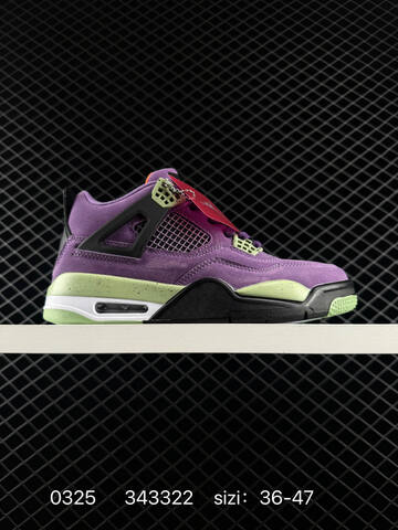 Jordan Air Jordan 4 Retro Purple Green Black White EU 36-47 Basketball Shoe - Unisex (BS-79610)