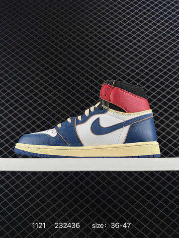 Jordan Union x Air Jordan 1 Retro High PK NRG White Blue Red Black Cream EU 36-47 Basketball Shoe - Unisex (BS-80219)