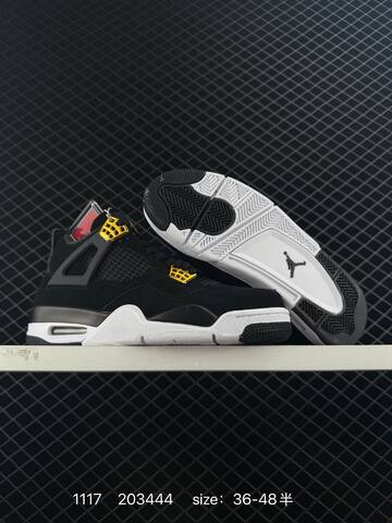 Jordan Air Jordan 4 Retro Black Gold White Red EU 36-48 Basketball Shoe - Unisex (BS-80249)