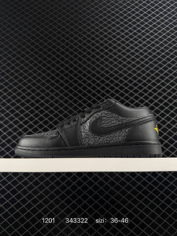Jordan Air Jordan 1 Low Elephant SE Black Grey Yellow EU 36-46 Basketball Shoe - Unisex (BS-80142)