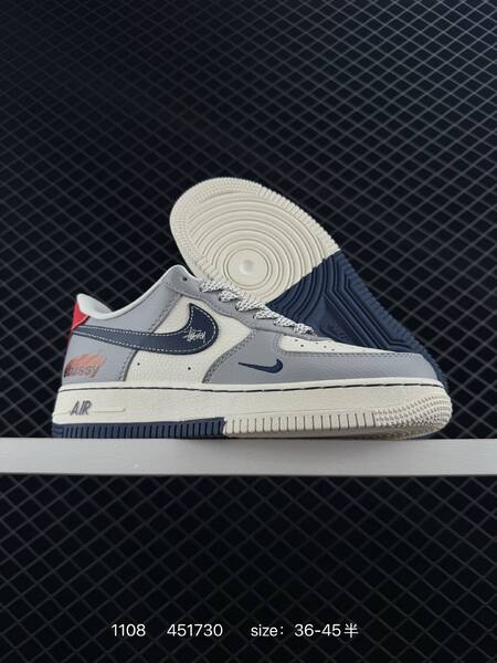 Nike Air Force 1 07 White Cream Navy Grey EU 36-45 lifestyle
