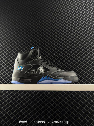 Jordan Air Jordan 5 Low Black White Blue EU 36-47 5 Basketball Shoe - Unisex (BS-80741)