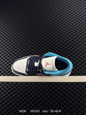 Jordan Air Jordan 1 Low 553558-147 White Dark Blue Light Blue Red EU 36-46 Basketball Shoe - Unisex (BS-80963)