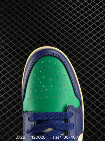 Jordan Air Jordan 1 Low 553558-147 Green Navy White Cream EU 36-46 Sneaker - Unisex (BS-81004)