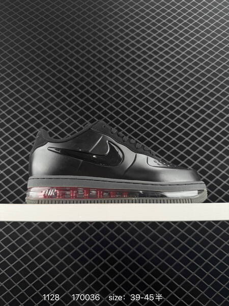 Nike Air Force 1 Low black with translucent red air sole 39-45 half lifestyle