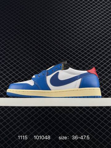 Jordan Air Jordan 1 Low White Blue Red Cream Black EU 36-47 5 Sneaker - Unisex (BS-80270)