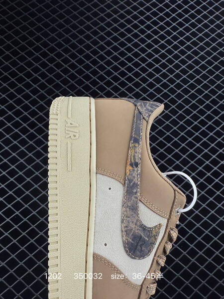 Nike Air Force 1 07 tan cream with patterned Swoosh EU 36-45 5 lifestyle