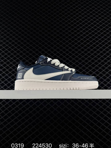 Jordan Air Jordan 1 Low Travis Scott Reverse Mocha Custom Sail Navy Blue Light Green EU 36-46 Sneaker - Unisex (BS-79645)