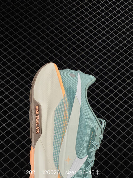 Nike Pegasus Trail 5 light teal seafoam with white peach and taupe accents 36-45 lifestyle