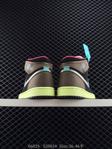 Jordan Air Jordan 1 High OG Bio Hack Black Brown Silver Neon Green Pink Blue EU 36-46 Sneaker - Unisex (BS-81126)