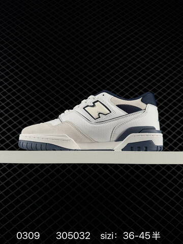 New Balance 550 White Off White Navy Blue EU 36-45 Skate Shoe - Unisex (BS-82321)